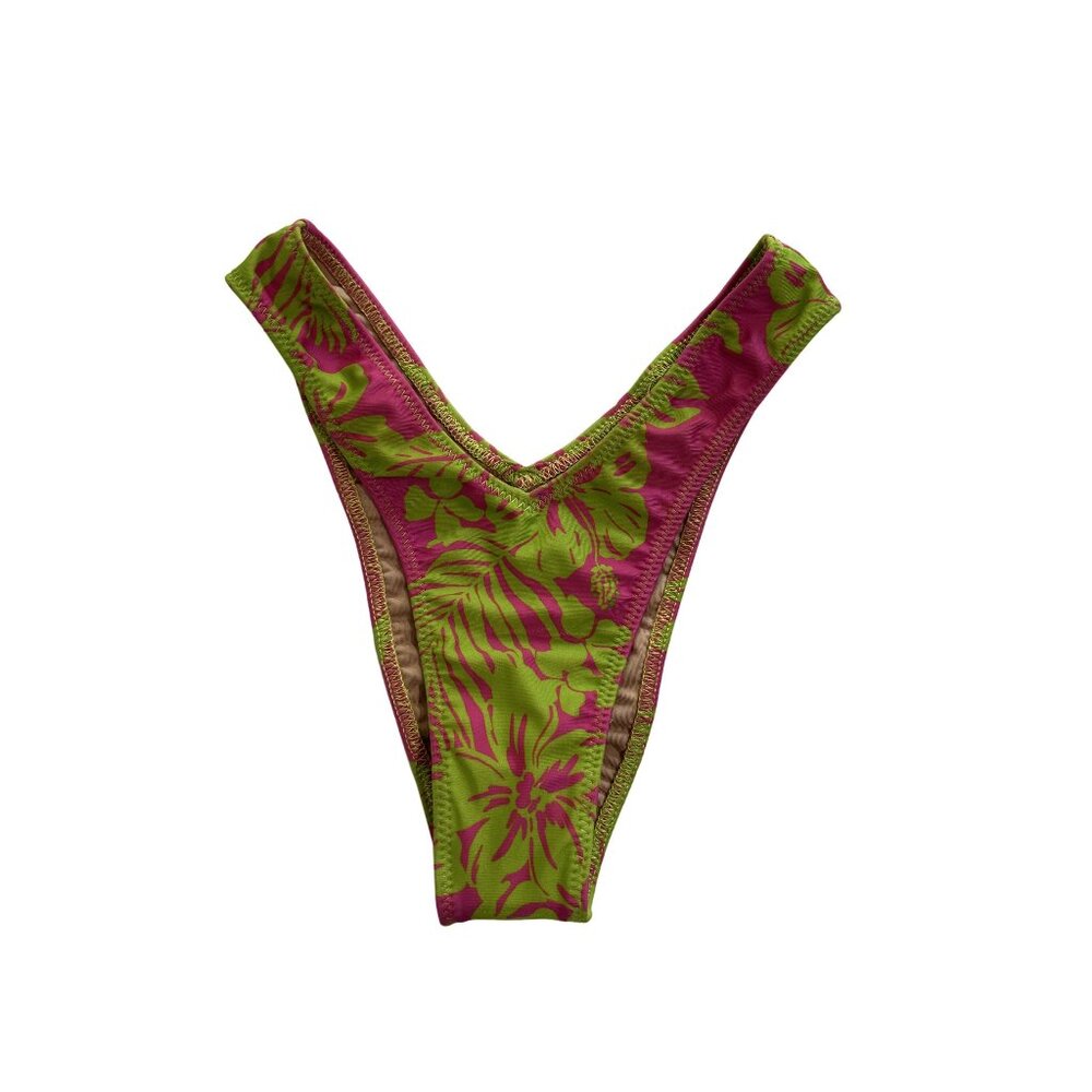 Melissa Simone Bria Bikini Bottoms in Pink/Green